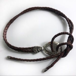 Rolled Braided Belt silver Color Buckle